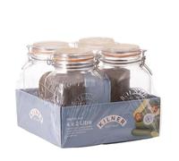 Kilner 2lt Square Clip Top Jar - (Pack 4)