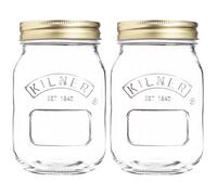 Kilner 2Pc 0.5L Metal Screw Top Lid Transparent Glass Pickle Holder Preserve Jar