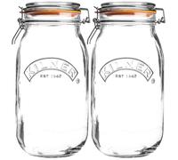 Kilner 2pcs Clip Top Round 3L Glass Food Storage Coffee Flour Holder Kitchenware