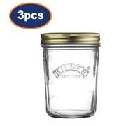 Kilner 3pc 350ml Kitchen Storage Food Preserving Wide Mouth Glass Preserve Jar