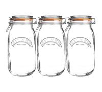 Kilner 3pcs Clip Top Round 1.5L Glass Jar Jam Coffee Storage Holder Kitchenware