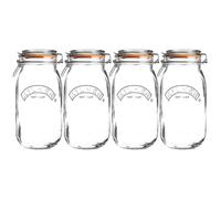 Kilner 4pcs Clip Top Round 1.5L Glass Jar Jam Coffee Storage Holder Kitchenware