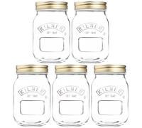 Kilner 5pc 0.5L Metal Screw Top Lid Transparent Glass Pickle Holder Preserve Jar