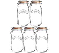 Kilner 5pcs Clip Top Round 1.5L Glass Jar Jam Coffee Storage Holder Kitchenware