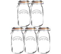Kilner 5pcs Clip Top Round 3L Glass Food Storage Coffee Flour Holder Kitchenware