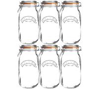 Kilner 6pcs Clip Top Round 1.5L Glass Jar Jam Coffee Storage Holder Kitchenware