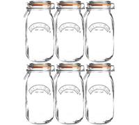 Kilner 6pcs Clip Top Round 3L Glass Food Storage Coffee Flour Holder Kitchenware