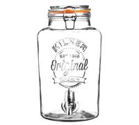 Kilner 8 Litre Clip Top Round Glass Drinks Dispenser in Gift Box, 24.5 x 21 x 37 cm, 0025.874, transparent