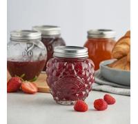 Kilner Berry Preserve Jar 0.4L Glass Shaped Airtight Container Jam Storage x 3