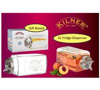 Kilner Branded 3L Square Glass Fridge Dispenser with Tap, Gift Boxed.