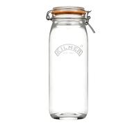 Kilner Clip Top Jar 2.1 Litre (2100 ml) Airtight Glass Storage Jar Tall Round Jar for Pasta Spaghetti Breadsticks Pantry Storage BPA Free Dishwasher Safe