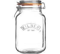 Kilner Clip Top Jar Square 1.5L Airtight Glass Food Storage Preserving Canister
