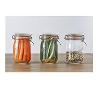 Kilner Preserve Glass Jar 1 Litre Clip-Top Round Airtight Storage