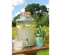 Kilner 8 Litre Glass Storage Jar with Dispensing Tap Airtight Clip Top Design for Serving Beverages, Cocktails, and Infused Drinks Ideal for Parties & Buffets