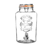 Kilner Clip Top Round Glass Drinks Dispenser in Gift Box, Transparent