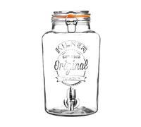 Kilner Clip Top Round Glass Drinks Dispenser in Gift Box, Transparent