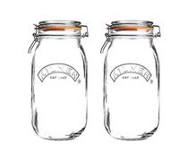 Kilner Clip Top Round Glass Jar 3 Liter Clear/Transparent (Pack of 2)