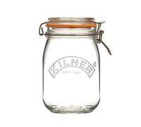 Kilner Preserve Glass Jar 1 Litre Clip-Top Round Airtight Storage
