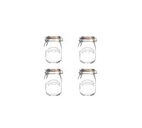 Kilner Clip Top Round Jar - 1000ml (Pack 4)