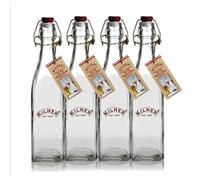 Kilner Clip Top Square Bottle 0.55 Litre, 6cmx6cmx27cm, Glass