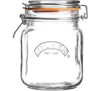 Kilner Clip Top Square Jar - 1000ml | Preserves chutneys and pickles fresh with a rubber seal, plus fits dry pantry goods like nuts, pasta, and coffee beans.
