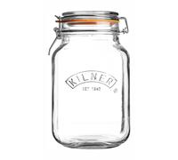 Kilner Clip Top Square Jar Dishwasher Safe Food Storage Glass Bottle - 1500 ml