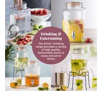 Kilner Diamond Drinks Dispenser 5 Litre Glass Beverage Server with Stainles