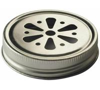 Kilner Flower Screw Top Lids for Handled Glass Jars Set of 6 Silver