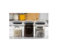 Kilner Fresh Storage Set Of 3 Square Jars 1L Clear