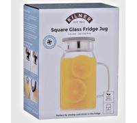 Kilner Glass Jug 1.2L Clear Stainless Steel Lid Dual Pouring Pitcher Xmas Gift