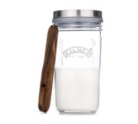 Kilner Glass Kefir Jar Set with Silicone Cap Beech Spoon Stainless Lid 500ml
