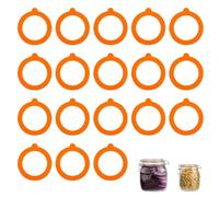 Kilner Jar Seals 18 Pcs Kilner Jar Seals Replacement Rubber Seals for Kilner Jars Silicone Jar Gaskets Seals Prevent Air and Water Leakage, Suitable for Glass Jars and Plastic Bottles (Orange)