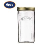 Kilner Preserving Jar 6Pcs Large Airtight Glass Storage Wide Mouth Container 1L