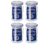 Kilner Preserving Twist Checkered Top Round Jar 370ml (Pack of 4)