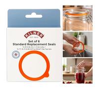 Kilner Replacement Jar Seals Set of 6 - Standard Rubber Rings for Clip Top Jars (0.35L To 2L), Airtight Food Storage Gaskets for Preserving, Pickling & Pantry Storage