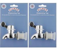 Kilner Replacement Tap for Drinks Dispensers Drip-Free Design with Leak-Proof Silicone Washers Fits 3 L, 5 L and 8 Litre Dispensers Easy to Install and Clean (Pack of 2)