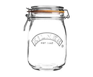 Kilner Round Clip Top Jar 1ltr Preservation Jar, Storage Jar, Jam Jar with Cliptop Lid