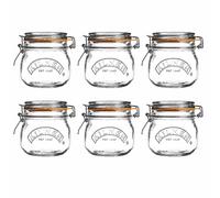 Kilner Round Glass Small Jam Herb Jar Clip Top Kitchen Storage 6 x 125ml Clear