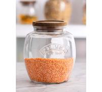 Kilner Set of 2 2L Acacia Push Top Jars Clear