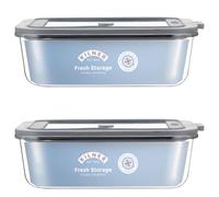 Kilner Set Of 2 Fresh Storage Rectangle Jars 1.5 Litre - Clear