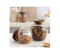 Kilner Set Of 2 Universal Jars With Wooden Lid Clear