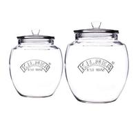 Kilner Set Of 2 Universal Push-Top Lid Glass Jar - Clear