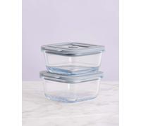Kilner Set of 4 0.31L Square Glass Storage Jars Clear
