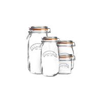 Kilner Set of 4 Clip Top Round Jar in Clear Kilner Clear