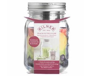 Kilner Snack On The Go Jar 0.5 Litre Lunchbox Salad Jar With Salad Dressing Cup