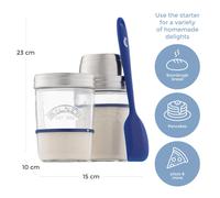 Kilner Sourdough Starter Set with 2 Glass Jars Measuring Lid Spatula a