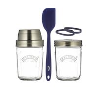 Kilner Sourdough Starter Set with 2 Glass Jars Measuring Lid Spatula and Reci...