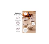 Kilner Sourdough Starter Set with 2 Glass Jars Measuring Lid Spatula and Recipe Booklet Perfect for Homemade Sourdough Bread Pancakes Pizza and Naan