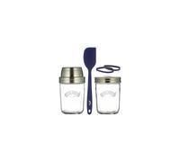 Kilner Sourdough Starter Set with 2 Glass Jars Measuring Lid Spatula and Recipe Booklet Perfect for Homemade Sourdough Bread Pancakes Pizza and Naan