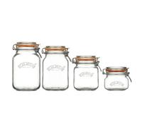 Kilner Square Clip Top Glass Storage Jar Collection - 0.5L, 1L, 1.5L & 2L